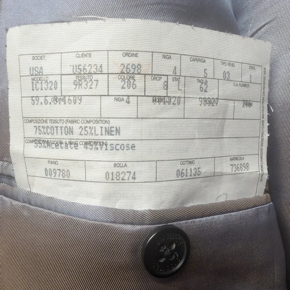 Versace Suit Brown Geometric Linen Blend Classic Fit Italian Two Piece 42L - Picture 8 of 16